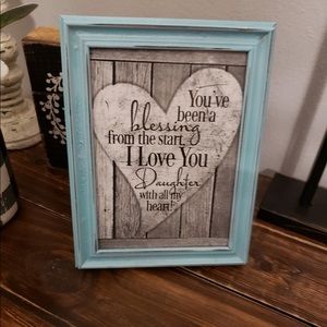 Farmhouse Daughter blessing heart love picture 5x7 w/frame